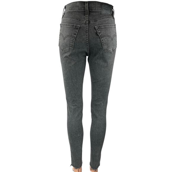 Levi's 720 High Rise Super Skinny Women's Black Raw Hem Denim Jeans Size 27 - Picture 3 of 5